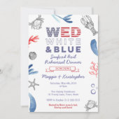 Meeresfrüchte Probe Dinner, Red White Blue Einladung (Vorderseite)