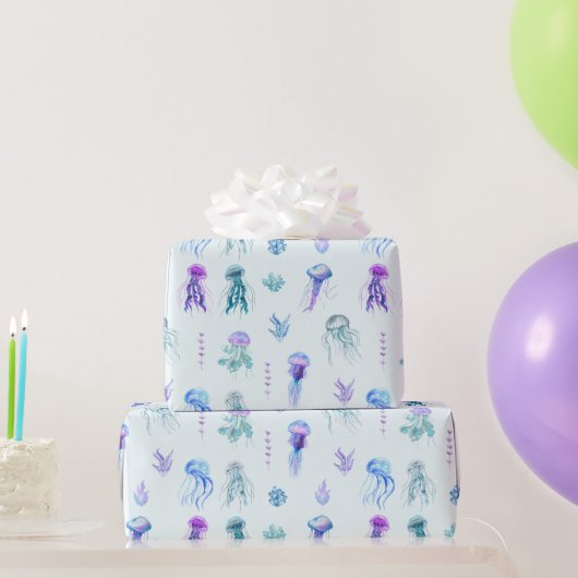 Meeresfrüchte-Quallen und Meeresalgen Geschenkpapier (Partygeschenke)