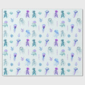 Meeresfrüchte-Quallen und Meeresalgen Geschenkpapier (Flach)