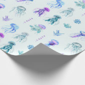 Meeresfrüchte-Quallen und Meeresalgen Geschenkpapier (Ecke)