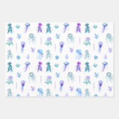 Meeresfrüchte-Quallen und Meeresalgen Geschenkpapier Set (Vorderseite 2)