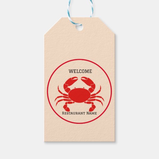 Meeresfrüchte Restaurant Willkommen Red Crab Perso Geschenkanhänger (Vorderseite)