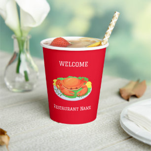 Meeresfrüchte Restaurant Willkommen Red Crab Perso Pappbecher