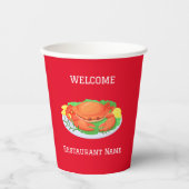 Meeresfrüchte Restaurant Willkommen Red Crab Perso Pappbecher (Vorderseite)