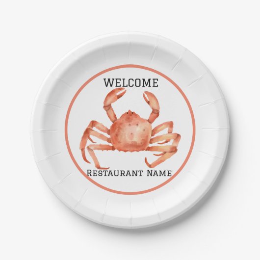Meeresfrüchte Restaurant Willkommen Red Crab Perso Pappteller (Vorderseite)