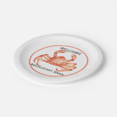 Meeresfrüchte Restaurant Willkommen Red Crab Perso Pappteller (Schrägansicht)