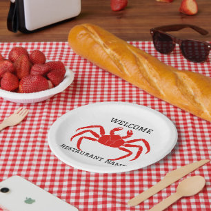 Meeresfrüchte Restaurant Willkommen Red Crab Perso Pappteller