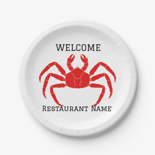 Meeresfrüchte Restaurant Willkommen Red Crab Perso Pappteller (Vorderseite)