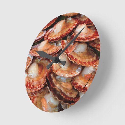 Meeresfrüchte Runde Wanduhr (Winkel)