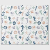 Meeresfrüchte-Seepferd Starfish Geschenkpapier (Flach)