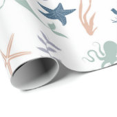 Meeresfrüchte-Seepferd Starfish Geschenkpapier (Rolleneckpunkt)