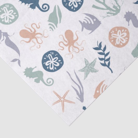 Meeresfrüchte-Seepferd Starfish Seidenpapier (Detail)