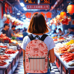 Meeresfrüchte spektakulär bedruckter rucksack