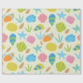 Meeresfrüchte und Austern an der Küste Geschenkpapier (Flach)