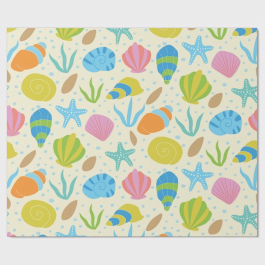 Meeresfrüchte und Austern an der Küste Geschenkpapier (Flach)