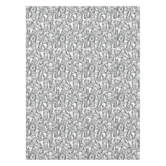 Meeresfrüchte und Biertabletten Tischdecke (Vorderseite)