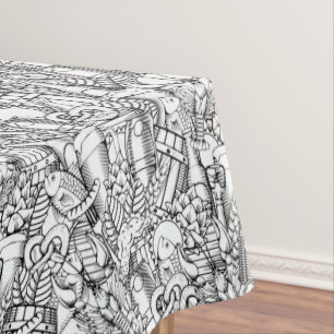 Meeresfrüchte und Biertabletten Tischdecke