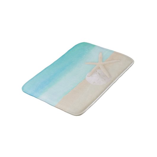 Meeresfrüchte und Sand Dollar Badematte (Schrägansicht)