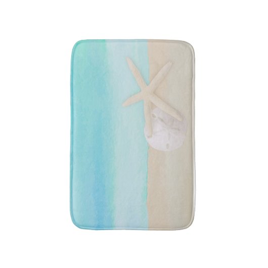 Meeresfrüchte und Sand Dollar Badematte (Vorderseite Vertikal)