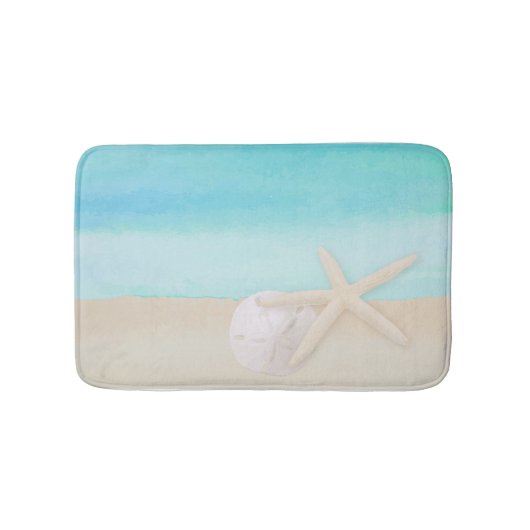 Meeresfrüchte und Sand Dollar Badematte (Vorderseite)