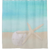 Meeresfrüchte und Sand Dollar Duschvorhang (Vorderseite)