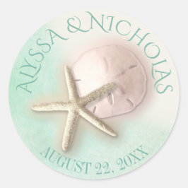 Meeresfrüchte und Sand Dollar Runder Aufkleber