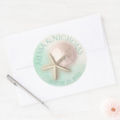 Meeresfrüchte und Sand Dollar Runder Aufkleber (Umschlag)