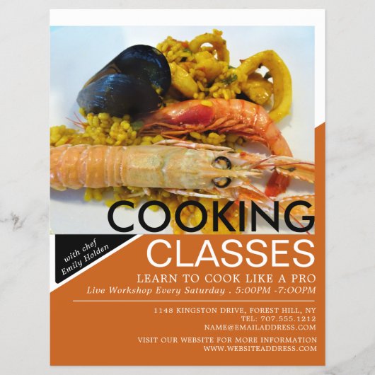 Meeresfrüchte, Werbung für Kochkurse Flyer (Vorne)