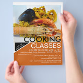 Meeresfrüchte, Werbung für Kochkurse Flyer (Hand)