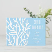 Meeresfrüchte zum Thema Meereskorallen Abendessen Einladung (Stehend Vorderseite)