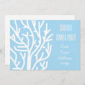 Meeresfrüchte zum Thema Meereskorallen Abendessen Einladung (Vorne/Hinten)