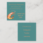 Meeresfrüchtegeschäftskarte Quadratische Visitenkarte (Vorne/Hinten)