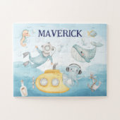 Meeresgeschenk für Jungen, Personalisiert unter de Puzzle (Horizontal)