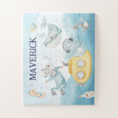 Meeresgeschenk für Jungen, Personalisiert unter de Puzzle (Vertikal)