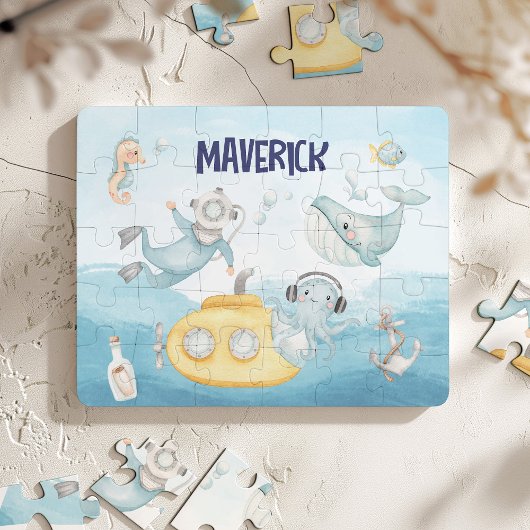 Meeresgeschenk für Jungen, Personalisiert unter de Puzzle