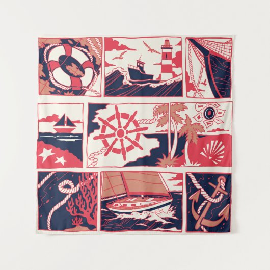 Meeresgeschichte Wandteppich (Vorderseite)