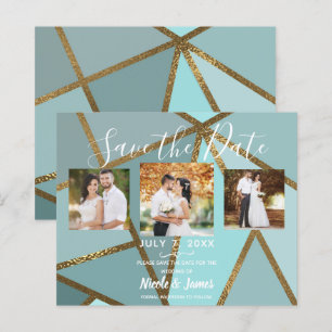 Meeresgischt Teal Bronze Moderne Hochzeit Termin v