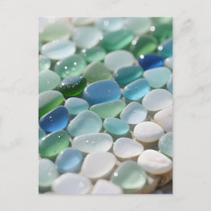 Meeresglas-Mosaik Ozean-Blues Tranquil Postkarte
