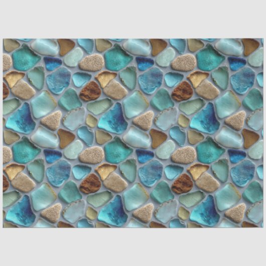 Meeresglas-Muster-Decoupage Seidenpapier (Vorderseite)