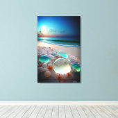 Meeresglas-Strand Leinwanddruck (Insitu (Holzboden))
