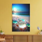 Meeresglas-Strand Leinwanddruck (Insitu (Wohnzimmer))