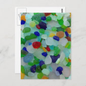 Meeresglas, Strandglas Foto Vergnügen nach Karte (Vorne/Hinten)