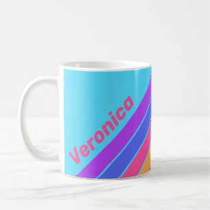 Meeresglas Streifen mit Namen Kaffeetasse
