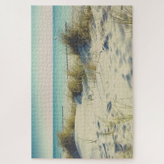 Meeresgras und Sanddünen am Strand Puzzle (Vertikal)