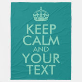 Meeresgrün Behaltend Ruhe und Ihr Text Fleecedecke (Vorderseite)