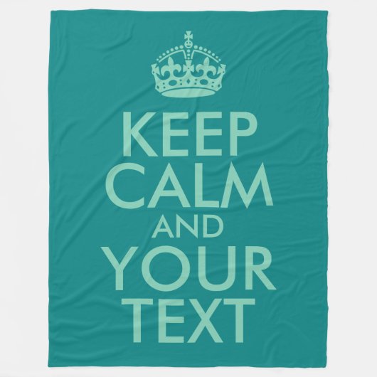 Meeresgrün Behaltend Ruhe und Ihr Text Fleecedecke (Vorderseite)