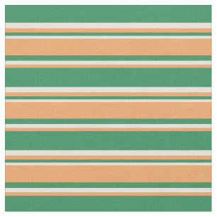 Meeresgrün, Braun und Beige Streifen/Linienmuster Stoff