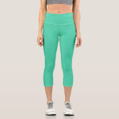 Meeresgrün Capri Leggings (Vorderseite)