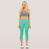Meeresgrün Capri Leggings (Vorderseite)