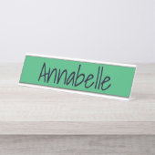 Meeresgrün Schreibtischnamensplakette (Vorderseite )